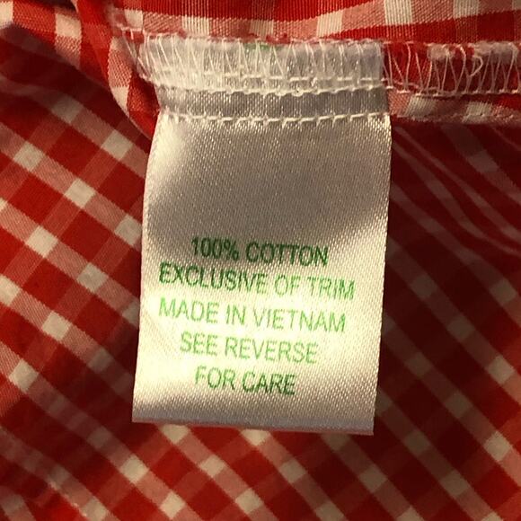 Lilly Pulitzer Red and White Gingham Plaid Long Sleeve Button Down Shirt Size 2 - Picture 13 of 15